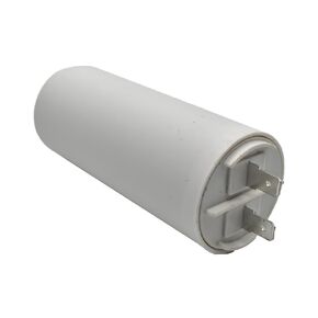 Interstate Pneumatics CMC7006 50MFD +/-5% 50Hz/60Hz AC 250V Cylinder Motor Running Capacitor - 2 Pin, White Color, 8mm Threaded End (CBB60)
