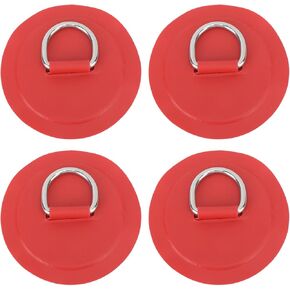 4PCS D Ring Patch, PVC Round Shape Strong Stainless Steel D Ring Pad for Boat Raft Paddle Board, Inflatable Boats, Paddle Boards, Rubber Dinghies