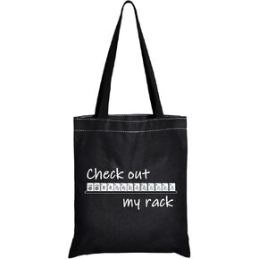 JXGZSO Funny Mahjong Makeup Bag Lucky Mahjong Player Gift Check Out My Rack Mahjong Cosmetic Zipper Bag Mahjong Board Game Storage Bag (Check Out My Rack)
