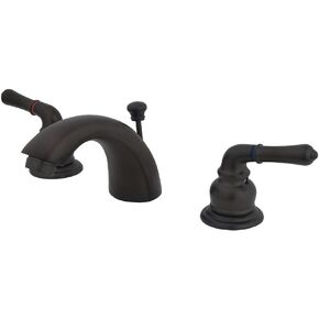Kingston Brass GKB954 Magellan Mini Widespread Lavatory Faucet with Retail Pop-up, Chrome with Polished Brass Trim, 4.5 x 4 x 2.06