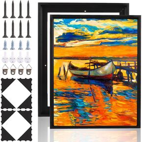 2 PCS Floater Frame for Canvas Paintings 11 x 14 Inch Canvas Floating Frame 0.6-0.8" Deep Canvas Frame Kit Floating Canvas Frame Canvas Art Frame for Wall Prints Diamond Painting