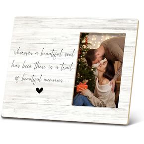 SRADMO Sympathy Gifts for Loss of Loved One Picture Frame,Wherever a Beautiful Soul Has Been There is a Trail 10×8 inch Wooden Tabletop Photo Frame,Memorial Gifts,Remembrance Gifts,Bereavement Gifts