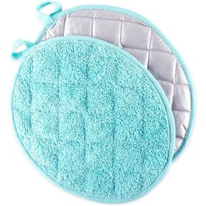 DII Basic Terry Collection Quilted 100% Cotton, Potholder, Nautical Blue, 3 Piece