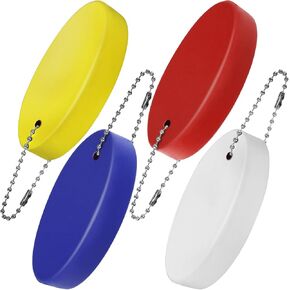 Floating Key Chain for Bboating, 8 Pcs Oval Foam Floating Keychain, Bright Color Float Key Rings Pendant for Fishing and Outdoor Water Sports