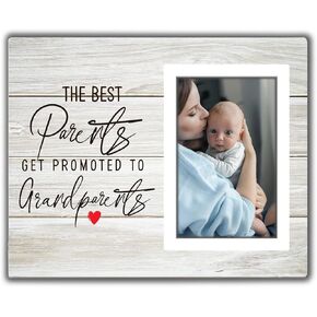 The Best Parents Get Promoted To Grandparents Picture Frame, Grandkids Photo Frame, Baby Grandpa Grandma Photo Frame 8x10, Grandparents Baby Announcement Gifts Grandparents Gifts Get the Picture