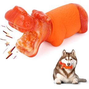 WAGS PET 4 عبوات من ألعاب مضغ الكلاب للمضغ العدواني، ألعاب الكلاب غير القابلة للتدمير للسلالات المتوسطة الكبيرة، نكهة لحم الخنزير المقدد الحقيقية، لعبة نايلون قوية ومتينة للعناية بالأسنان بشكل أفضل