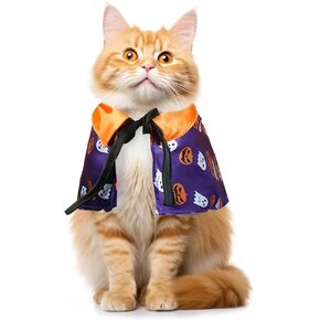 LESYPET Cat Santa Hat, Cat Christmas Hat with Cloak Small Dog Christmas Costume for Christmas, New Year
