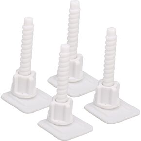 4 Pcs White Toilet Seat Hinge Bolt Screws Square Toilet Lid General Plastic Screws