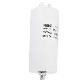 YOKIVE 45uF CBB60 Capacitor with 4 Pins, AC 250V(White)