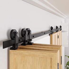 156" Bi-Folding Barn Door Hardware Track Kit Suitable for 8 Door Panels,New Accordion Style,Sturdy&Smoothly,Easy Install(Door Not Included)