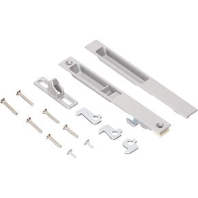 Wright Products - Flush Mounted Sliding Patio Door Latch Set, Aluminum Grey - Replacement Patio and Balcony Door Lock