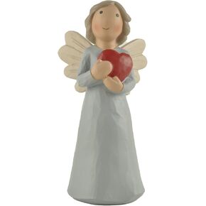 Angel Figurine Wings Praying Yellow Angel Statue to Express Sympathy Handmade Sculpture for Tabletop Decoration Indoor 5.83''Inch