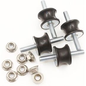 M8 Rubber Waisted Vibration Isolation Mounts Anti Vibration Isolator Mounts 2 Threaded Studs Shock Absorber Silent-Blocks for Motors Compressors Pumps, 4pcs M8x23-40x30x27mm, 8pcs M8 LockNuts