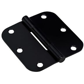 Hardware Essentials by Hillman Squeak-Proof 3-1/2in 5/8in Radius Matte Black Door Hinge (9 Count)
