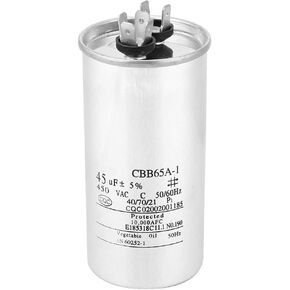CBB65 45UF 450V Capacitor Air Conditioning Compressor Start Capacitor Round Aluminum Foil Non Polarity Electrolysis Capacitor for Refrigerator Motors Industrial Equipment Motor Drive Capacitor