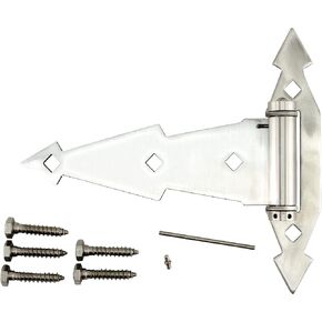 Stainless Steel Spring T-Hinge for Wooden Gate, Wood Fence, Shed, Barn, Heavy Duty 7-Inch