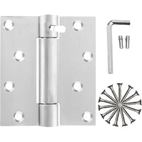 2-Pack 4" Self-Closing Door Hinges, Stainless Steel Heavy Duty Spring Hinges, 5" Stainless Steel Mortise Spring Hinges with Mounting Screwdriver Hardware (2 Pack) (4 inches)