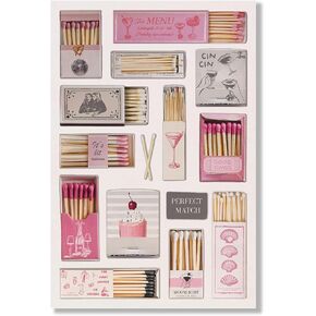 Generic Vintage Matchbox Canvas Wall Art Retro Trendy Matchbox Prints Matchbook Painting Colorful Matchsticks Aesthetic Poster Match Box Pictures Retro Boho Home Decor Unframed 12x16inch, MaximalistB