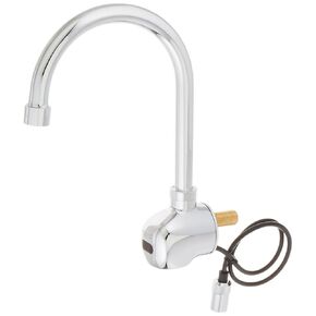 T&S Brass 5EF-1D-WG Wall Mount Swivel Gooseneck Equip Sensor Faucet, Silver/Pewter