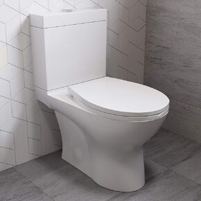 Swiss Madison Well Made Forever Cache Two Piece Elongated Toilet Dual Flush, White (SM-2T220)