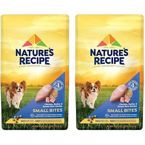 Nature's Recipe Small Bites Chicken & Rice 12 Pounds Dry Dog Food + Chicken Recipes Variety Pack 2.75 Ounce (Pack of 24) Wet Dog Food Bundle
