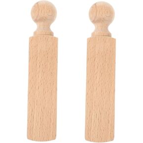 TEHAUX 2pcs Wood Door Stopper, Non-Slip Wooden Firefighter Door Stopper Wedge Solid Wooden Door Stops Door Wedge Wood Wedge Wood Block for Door Window