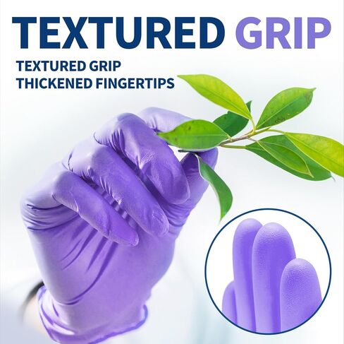 Nitrile Exam Glove, 3.5 mil Disposable Medical Gloves Powder-Free Latex-Free, Box of 100 pcs (Purple) (Large) in Saudi Arabia