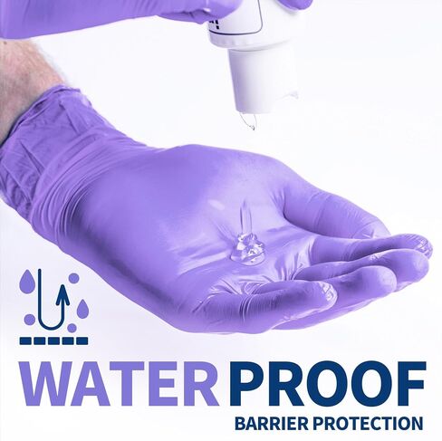 Nitrile Exam Glove, 3.5 mil Disposable Medical Gloves Powder-Free Latex-Free, Box of 100 pcs (Purple) (Large) in Saudi Arabia
