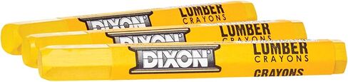 DIXON Industrial Lumber Marking Crayons, 4.5" x 1/2" Hex, Yellow, 12-Pack (X49600) in Kuwait