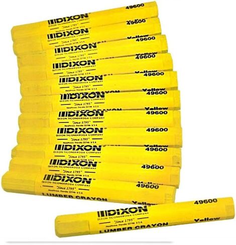 DIXON Industrial Lumber Marking Crayons, 4.5" x 1/2" Hex, Yellow, 12-Pack (X49600) in Kuwait