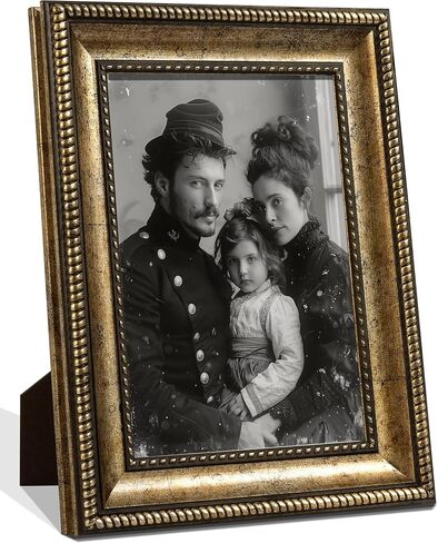 إطار صورة ذهبي عتيق من takfot مقاس 5x7، إطار صورة عتيق مزخرف للتركيب على الحائط أو سطح الطاولة، هدايا للأم والجدة وأصدقاء العائلة، ذهبي برونزي in Saudi Arabia