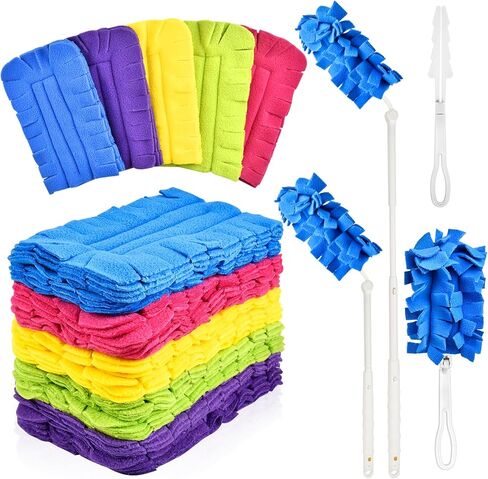 15 قطعة منفضة قابلة لإعادة الاستخدام، منافض للتنظيف، عبوات منفضة شديدة التحمل مع قطعتين من المقبض الممتد وقطعتين من المقبض القصير، وسادات منفضة قابلة للغسل لمروحة السقف الصلبة ونافذة الخشب الصلب in Kuwait