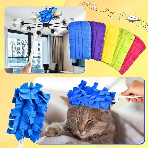 15 قطعة منفضة قابلة لإعادة الاستخدام، منافض للتنظيف، عبوات منفضة شديدة التحمل مع قطعتين من المقبض الممتد وقطعتين من المقبض القصير، وسادات منفضة قابلة للغسل لمروحة السقف الصلبة ونافذة الخشب الصلب in Kuwait