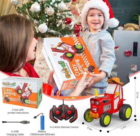 GoolRC Crazy Jumping Car Toys for Kids, RC Stunt Car with Music Lights, Rechargeable Remote Control Car, Radio Controlled Rocking Car Toy Christmas Birthday Gift for 4-12 Boys Girls(Blue) in Saudi Arabia