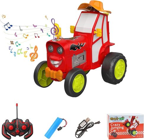 GoolRC Crazy Jumping Car Toys for Kids, RC Stunt Car with Music Lights, Rechargeable Remote Control Car, Radio Controlled Rocking Car Toy Christmas Birthday Gift for 4-12 Boys Girls(Blue) in Saudi Arabia