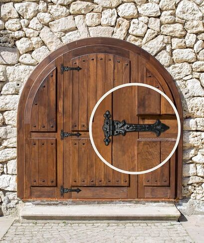 T Hinge Set - 8 Piece Gate Hinges for Wooden Fences Heavy Duty - Barn Hinges for Doors - Black Hinges – Hinges for Shed Door - Door Hinges Black Matte - Hinges Outdoor - Fence Strap Hinge Set in Kuwait