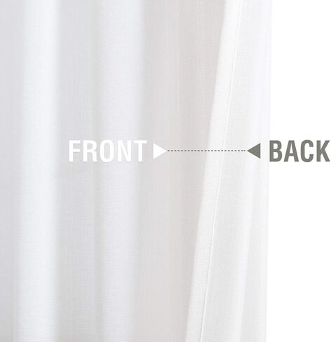 jinchan الخصوصية شبه شير الستائر البيضاء لغرفة النوم عارضة نسج نافذة الستائر لغرفة المعيشة الكتان الستائر ستارة النافذة البيضاء 63 بوصة طول 2 لوحات in Kuwait