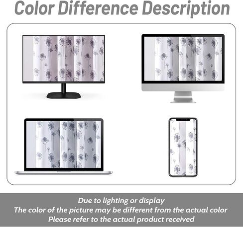 DriftAway الهندباء الأزهار النباتية اصطف الحرارية معزولة التعتيم غرفة سواد جروميت توفير الطاقة نافذة الستائر 2 طبقات 2 لوحات كل حجم 52 بوصة بنسبة 84 بوصة رمادي in Kuwait