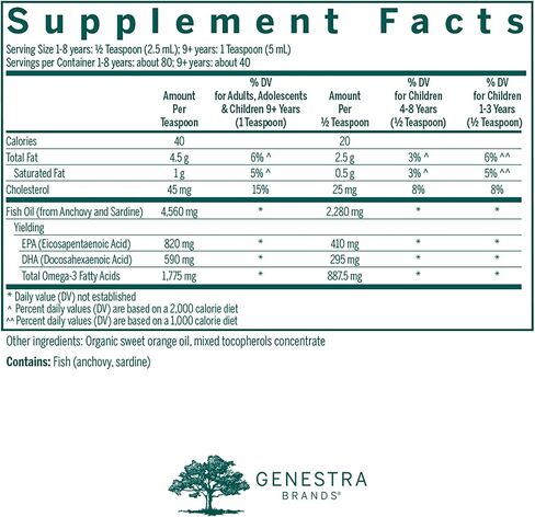 Genestra Brands Super EFA Liquid | Supports Cardiovascular Health, and The Development of Brain, Eyes, and Nerves in Children* | 6.8 Fl Oz | Natural Orange Flavor in Saudi Arabia