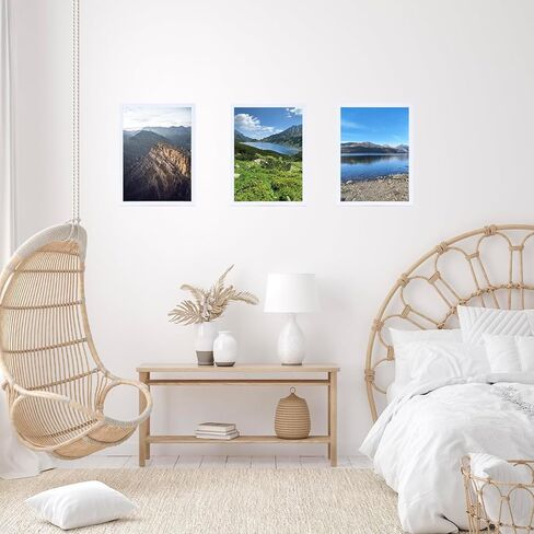 إطار صورة أبيض مقاس 10 × 16 للتعليق على الحائط، تثبيت على الحائط أفقيًا أو رأسيًا، إطار صورة لملصق معرض الحائط مقاس 10 × 16 مع زجاج شبكي مقاوم للكسر، أبيض in Kuwait