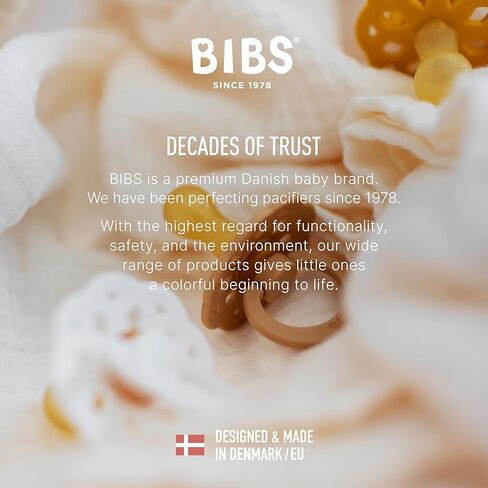 لهايات BIBS - مجموعة بوهيم | لهاية أطفال خالية من مادة BPA | صنع في الدنمارك | مجموعة من 2 لهايات فاخرة بلون بلوسوم/ليلك داكن | الحجم 6-18 شهرا in Kuwait