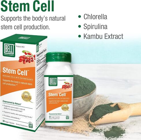 Bell Stem Cell Supplements - Supports Your Body's Natural Ability to Replace Worn Out Cells and Rejuvenate Tissue | Celulas Madres | 60 Capsules in Saudi Arabia