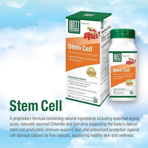 Bell Stem Cell Supplements - Supports Your Body's Natural Ability to Replace Worn Out Cells and Rejuvenate Tissue | Celulas Madres | 60 Capsules in Saudi Arabia