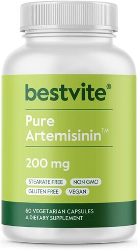 BESTVITE Artemisinin 200mg (60 كبسولة نباتية) - بدون ستيرات - بدون عوامل تدفق - نباتي - غير معدل وراثيًا - خالي من الغلوتين in Kuwait