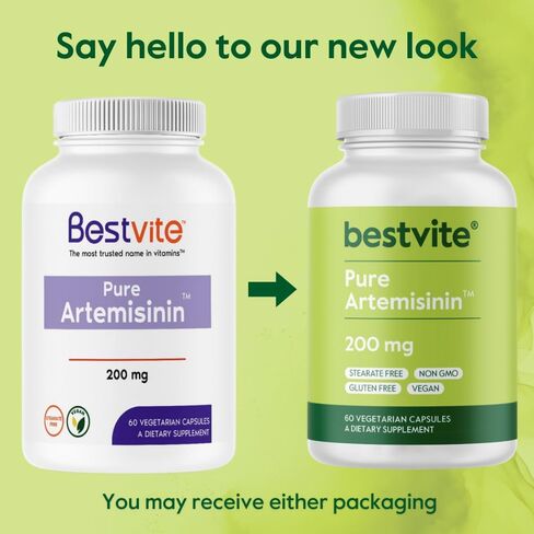 BESTVITE Artemisinin 200mg (60 كبسولة نباتية) - بدون ستيرات - بدون عوامل تدفق - نباتي - غير معدل وراثيًا - خالي من الغلوتين in Kuwait