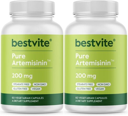 BESTVITE Artemisinin 200mg (60 كبسولة نباتية) - بدون ستيرات - بدون عوامل تدفق - نباتي - غير معدل وراثيًا - خالي من الغلوتين in Kuwait