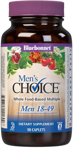 Bluebonnet Nutrition Men's Choice مجموعة كاملة من الأطعمة للرجال من عمر 18 إلى 49 عامًا، 90 قطعة in Kuwait