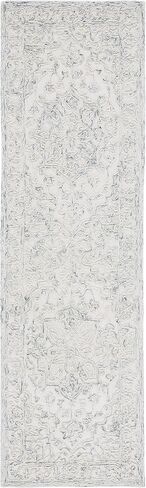 سجادة SAFAVIEH Trace Collection - 2'3" x 8'، عاجية وطبيعية، صوف مصنوع يدويًا، مثالية للمناطق ذات حركة المرور العالية في غرفة المعيشة وغرفة النوم (TRC302A) in Saudi Arabia