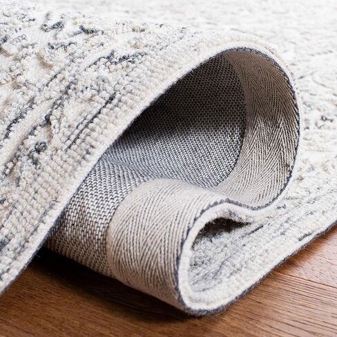 سجادة SAFAVIEH Trace Collection - 2'3" x 8'، عاجية وطبيعية، صوف مصنوع يدويًا، مثالية للمناطق ذات حركة المرور العالية في غرفة المعيشة وغرفة النوم (TRC302A) in Saudi Arabia