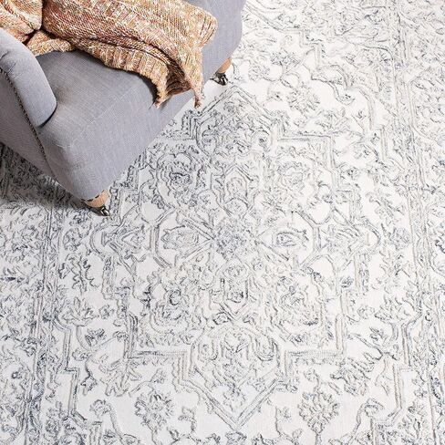 سجادة SAFAVIEH Trace Collection - 2'3" x 8'، عاجية وطبيعية، صوف مصنوع يدويًا، مثالية للمناطق ذات حركة المرور العالية في غرفة المعيشة وغرفة النوم (TRC302A) in Saudi Arabia